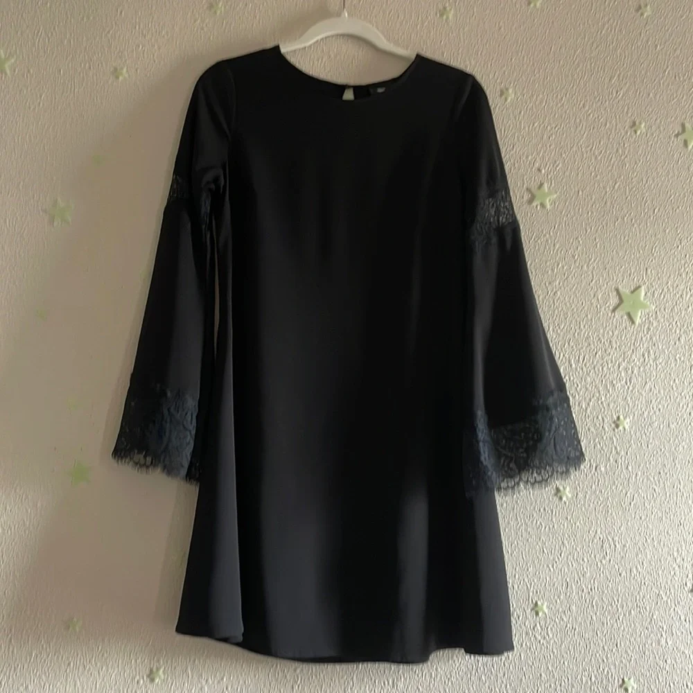 Mossimo Supply Co. black lace bell sleeve dress xs - Picture 2 of 5